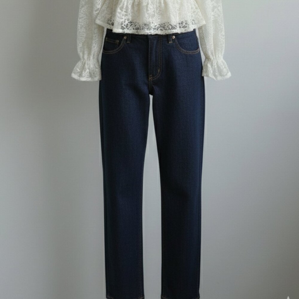 New H&M Dark Blue Mom Jeans